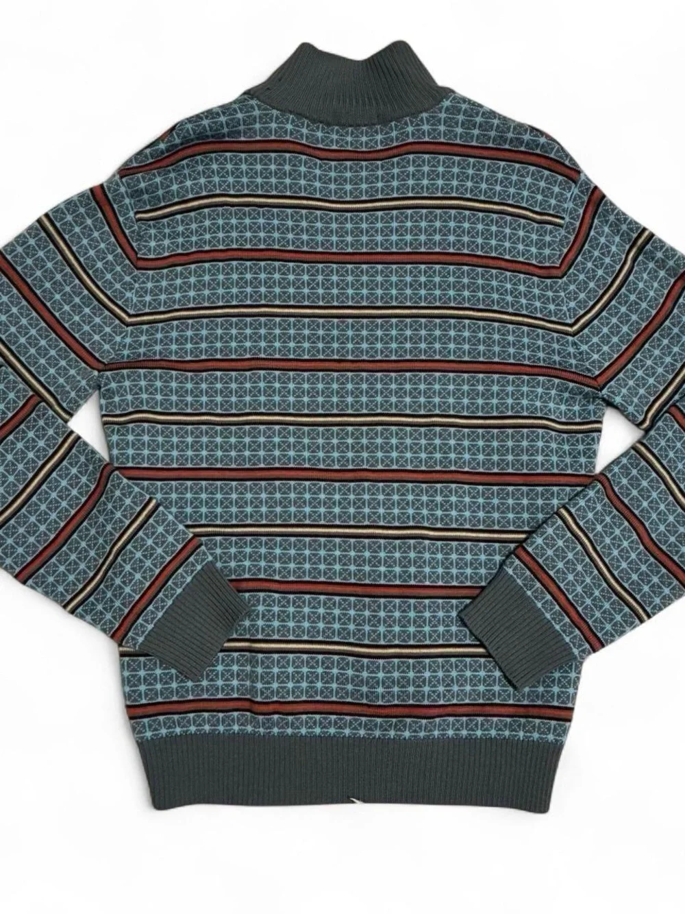 Vintage Original Penguin Quarter Zip Geometric Knit Sweater